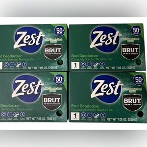 Zest Brut Deodorizer Classic Scent Moisture Bar Soap 7.05 oz. EA Lot Of 4 New